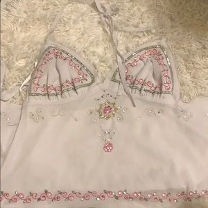 Backless sequined top